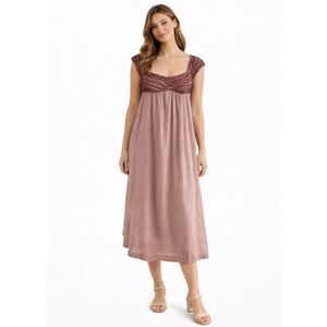 Free People Feel The Frill Babydoll Midi Dress S